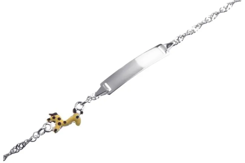 Kinder-Gravurarmband Singapur Giraffe - 925 Silber