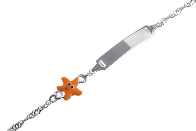 Kinder-Gravurarmband Singapur Seestern - 925 Silber