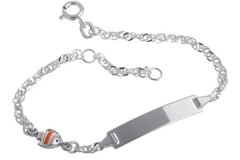Kinder-Gravurarmband Singapur Fisch - 925 Silber