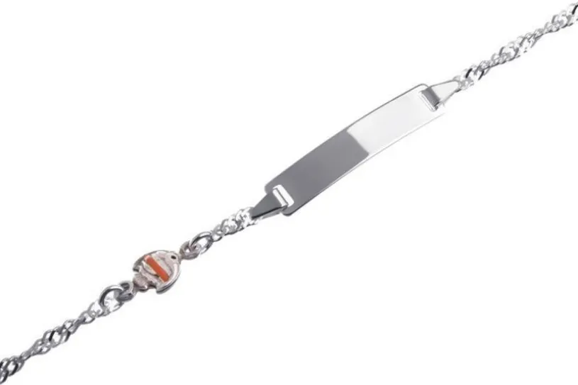 Kinder-Gravurarmband Singapur Fisch - 925 Silber