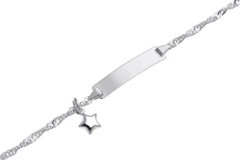 Kinder-Gravurarmband Singapur Stern - 925 Silber