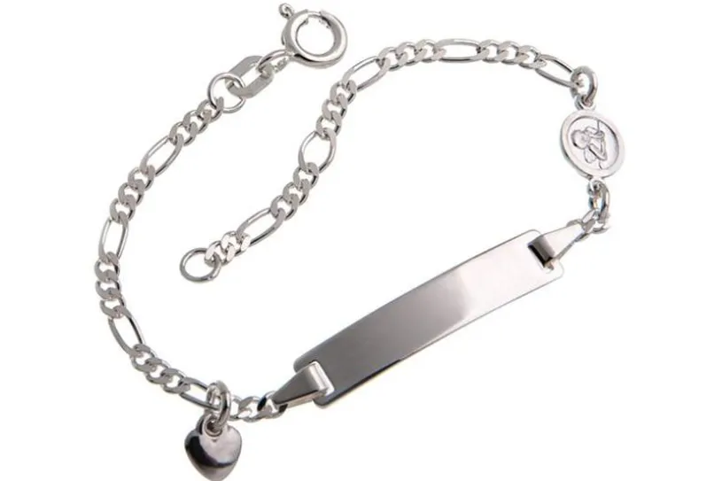 Kinder-ID-Armband Engel I mit Herz - 925 Silber