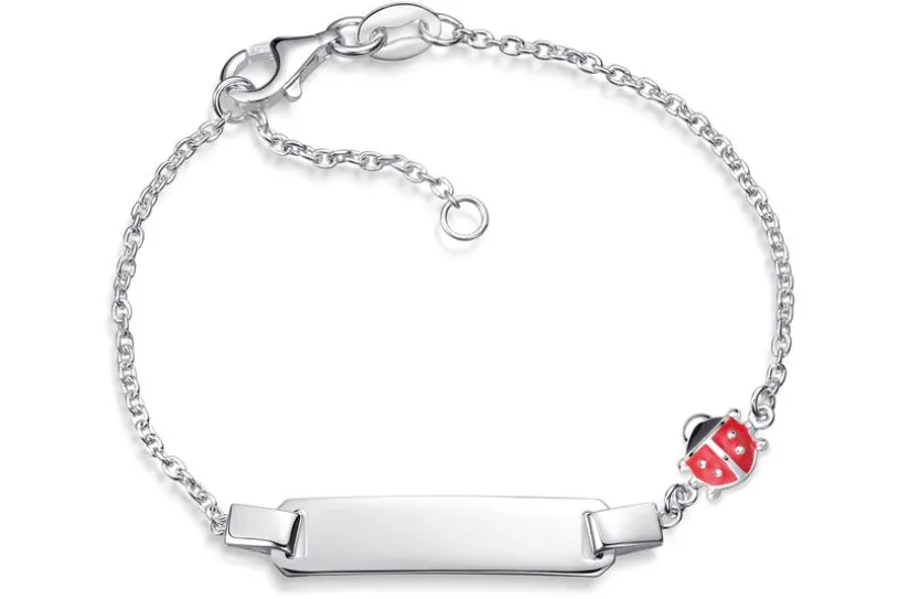 Kinder-ID-Armband Erbse1,5mm Käfer - 925 Silber