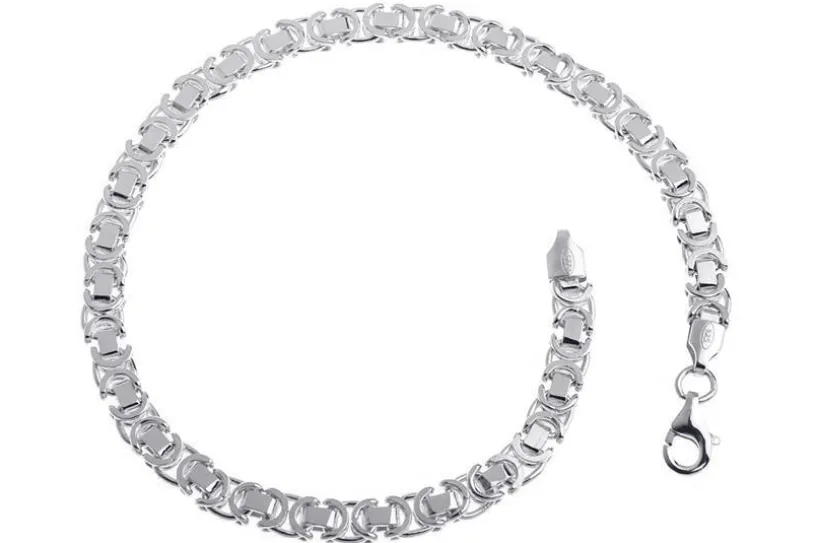 Königskette Armband, flach 4,6mm - 925 Silber