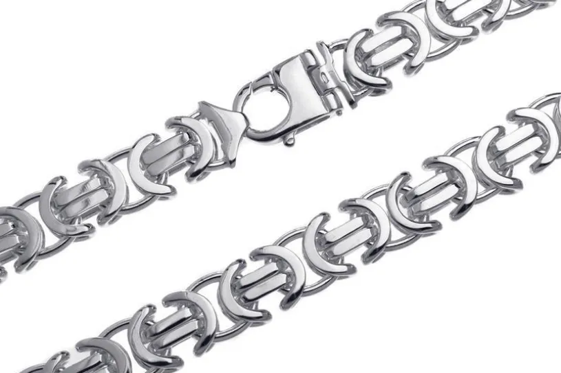 Königskette, flach 17mm - 925 Silber