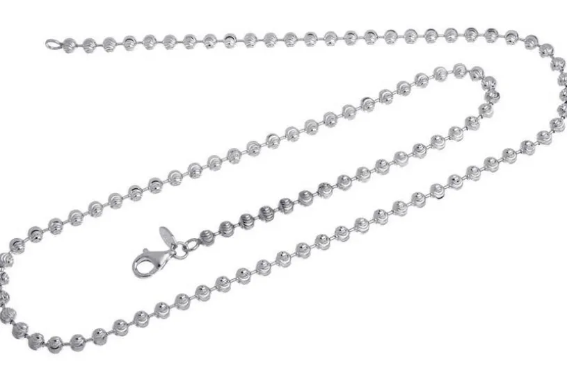 Kugelkette, geschliffen 4mm - 925 Silber