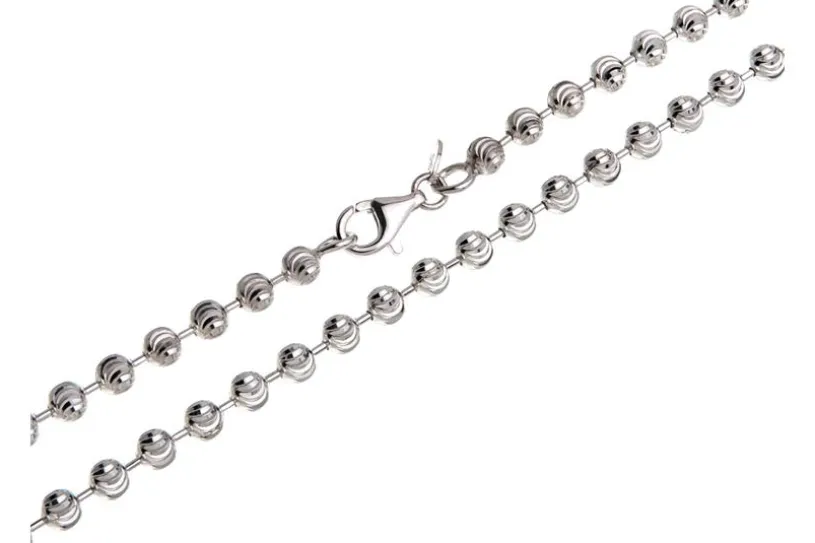 Kugelkette, geschliffen 5mm - 925 Silber