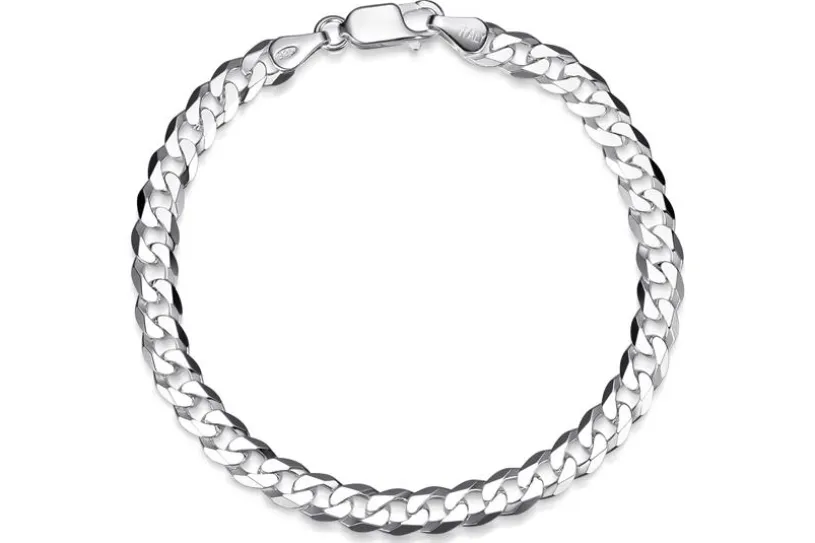 Panzerkette Armband 6mm - 925 Silber
