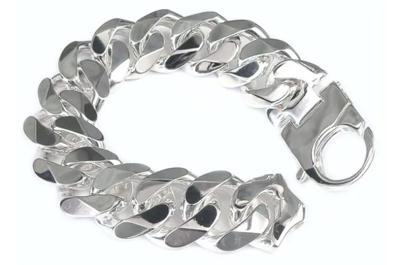 Panzerkette Armband 23mm - 925 Silber