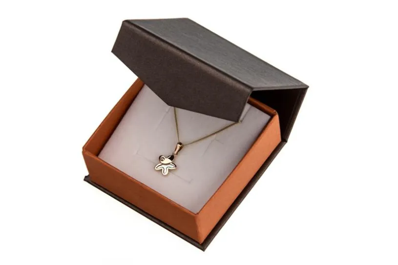 Panzerkette 1mm mit Anhänger "Blume" - 585 Gold