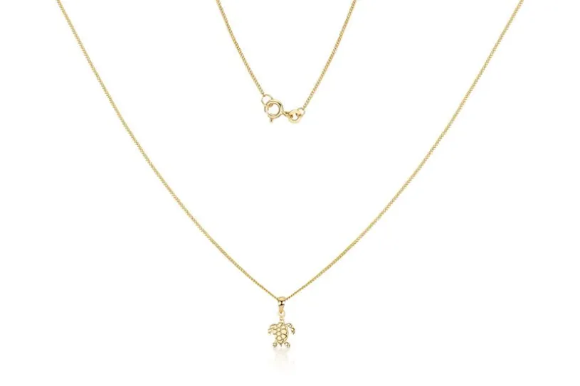 Panzerkette 1mm mit Anhänger Schildkröte - 333 Gold