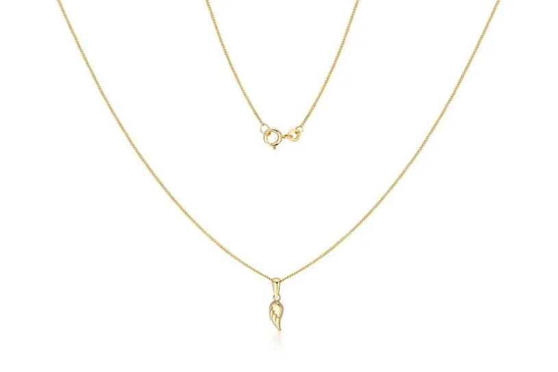 Panzerkette 1mm mit Anhänger Flügel - 333 Gold