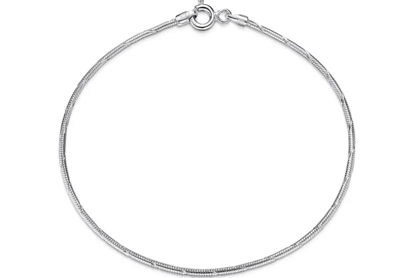Schlangenkette Armband, geprägt 1,4mm - 925 Silber