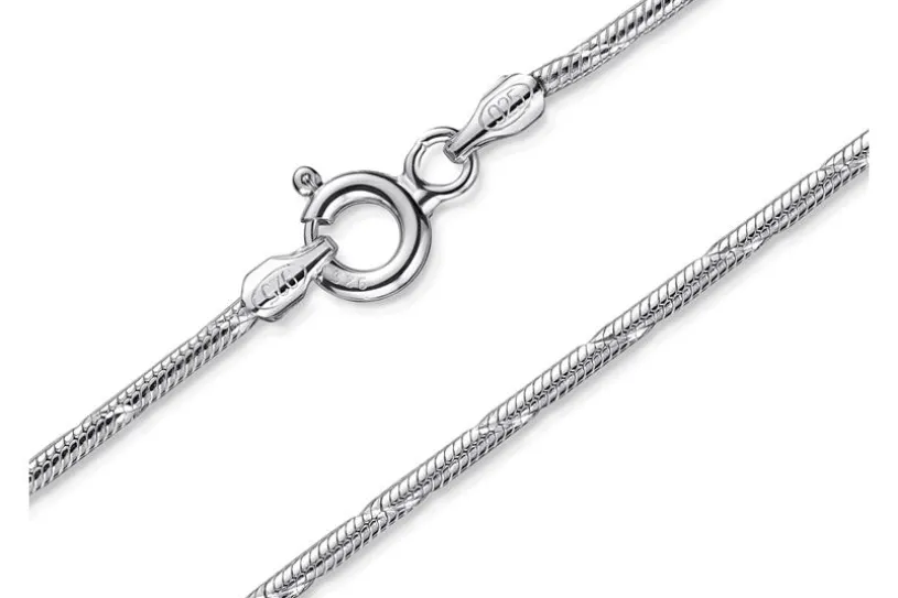 Schlangenkette Armband, geprägt 1,4mm - 925 Silber