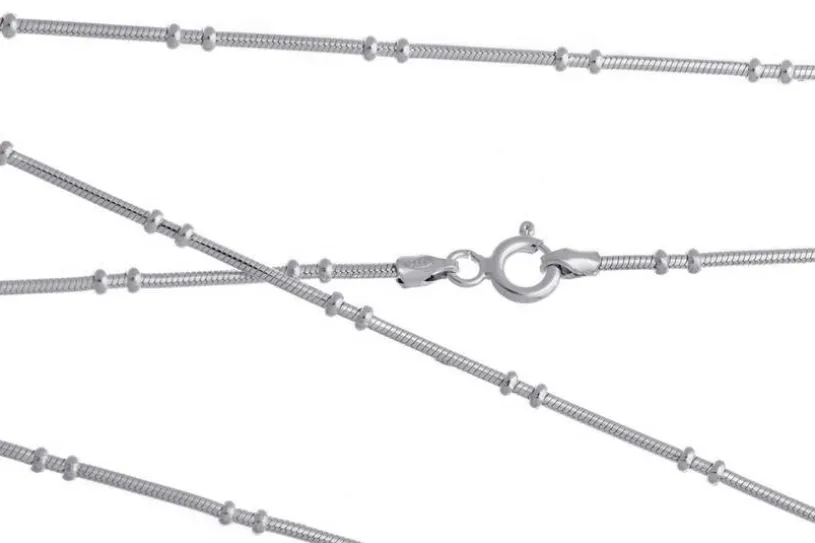 Schlangenkette 1,3mm mit Kugeln - 925 Silber