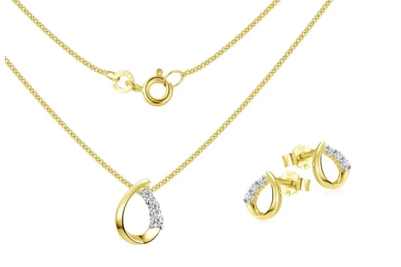 Schmuckset 3tlg. Panzerkette 1,2mm mit Ohrstecker SJR - 333 Gold