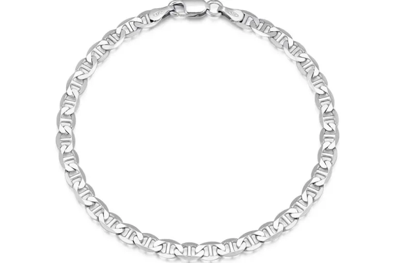 Stegpanzerkette Armband 4mm - 925 Silber