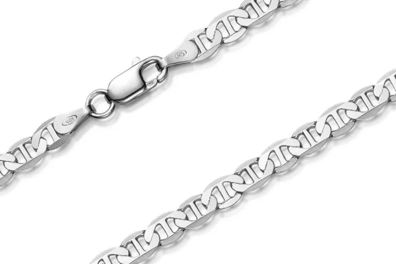 Stegpanzerkette Armband 4mm - 925 Silber