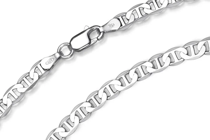 Stegpanzerkette Armband 4mm - 925 Silber